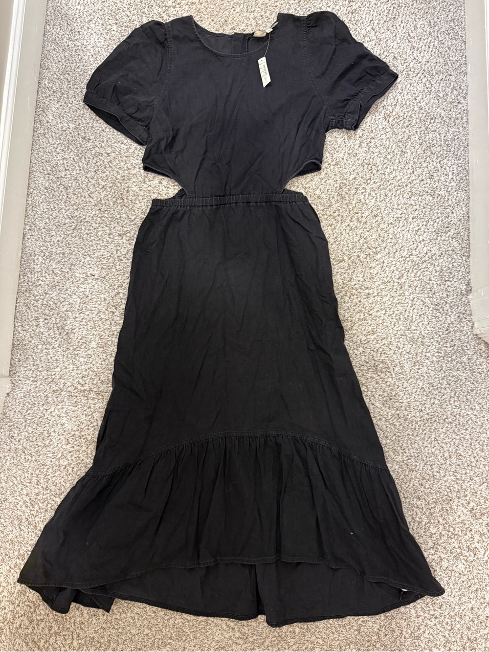 NWT madewell black cotton side cutout dress sz 10